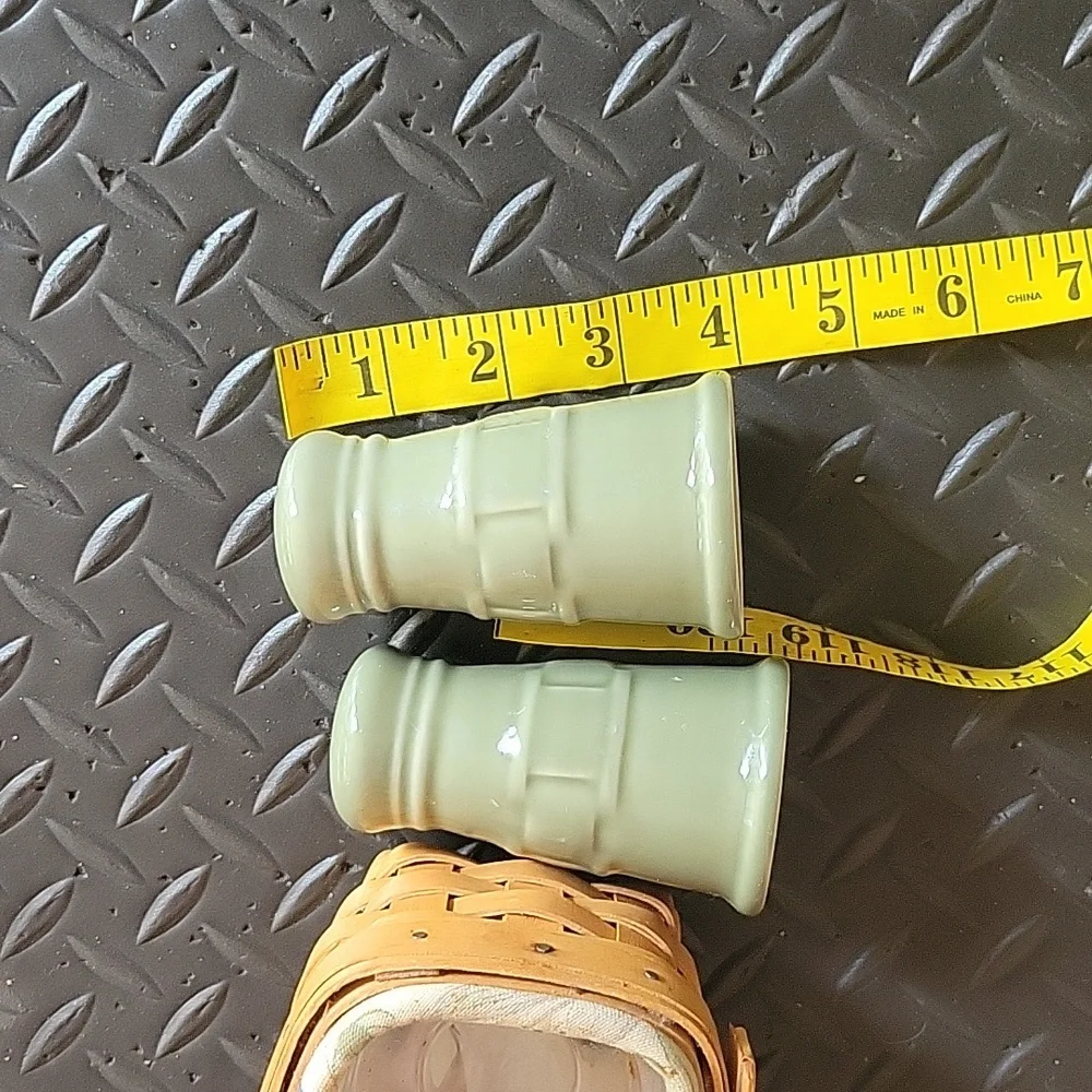 Longaberger Vintage Salt and Pepper Shakers in Handwoven lined Basket